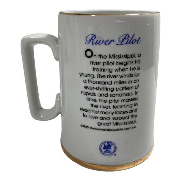 Norman Rockwell Sea Farer Large Coffee Mugs Vintage 1985 Set of 3 - Picture 4 of 9